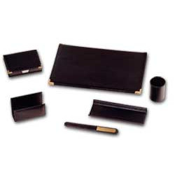 Servizio scrittoio art.121 nero in similpelle (6 componenti) [121-n]