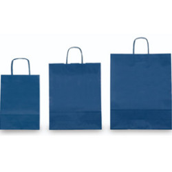 25 shoppers carta kraft 22x10x29cm twisted blu [037269]