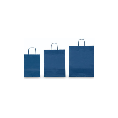 25 shoppers carta kraft 22x10x29cm twisted blu [037269]