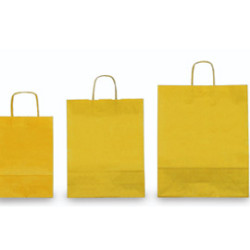 25 shoppers carta kraft 22x10x29cm twisted giallo [037276]