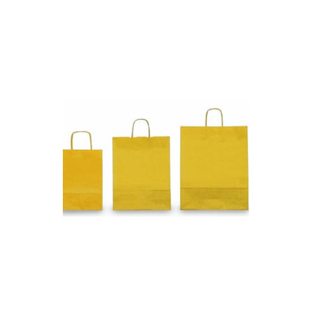 25 shoppers carta kraft 26x11x34,5cm twisted giallo [037382]