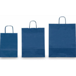 25 shoppers carta kraft 26x11x34,5cm twisted blu [037368]
