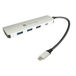 Hub usb techly usb-c con hdmi 4k e pd