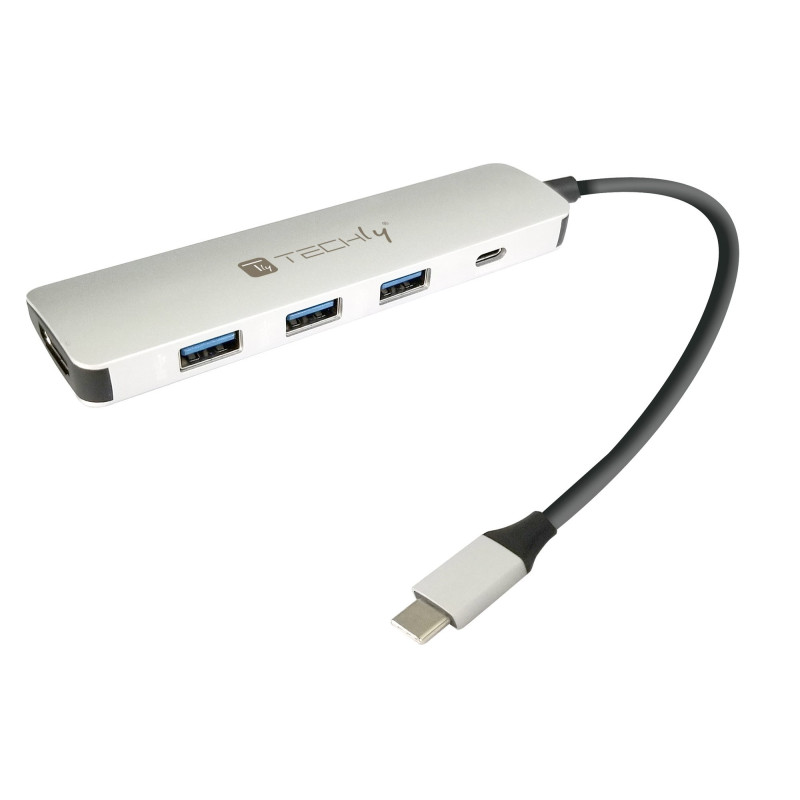 Hub usb techly usb-c con hdmi 4k e pd