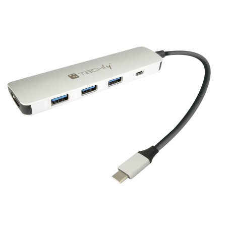 Hub usb techly usb-c con hdmi 4k e pd