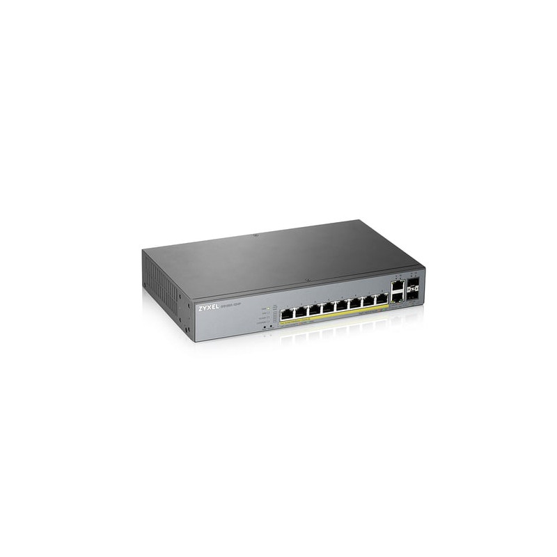Switch zyxel gs1350-12hp 8 porte gbps rj45 poe+ 130w grigio [nuzyxss8p000008]