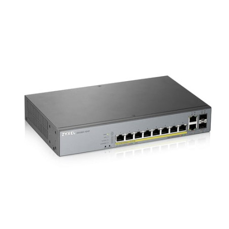 Switch zyxel gs1350-12hp 8 porte gbps rj45 poe+ 130w grigio [nuzyxss8p000008]