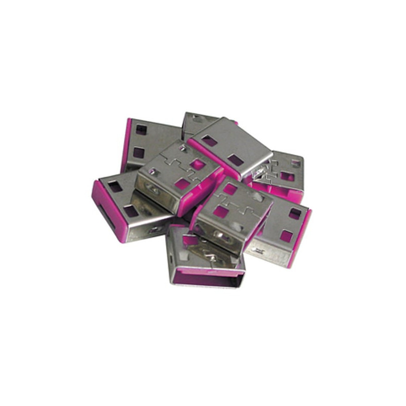 Set blocco porta usb lindy 40460 senza chiavi 10pz rosa [40460]