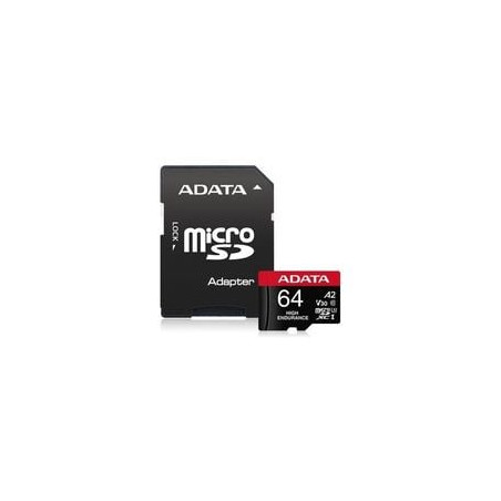 64gb scheda microsd adata 64gb + adattatore nero [ausdx64gui3v30sha2-r]