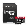 64gb scheda microsd adata 64gb + adattatore nero [ausdx64gui3v30sha2-r]