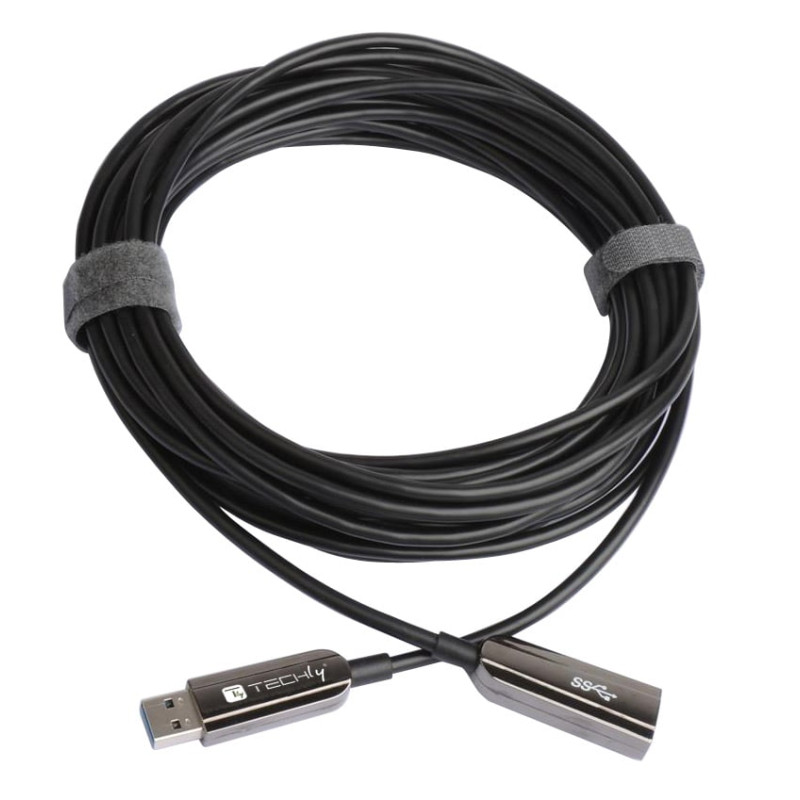 Cavo usb 3.0 superspeed aoc in fibra ottica usb a m/f 20m nero