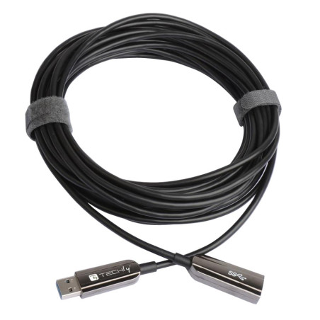 Cavo usb 3.0 superspeed aoc in fibra ottica usb a m/f 50m nero