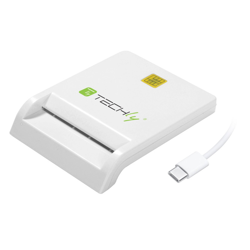 Lettore/scrittore smart card techly usb-câ?¢ compatto bianco
