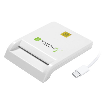 Lettore/scrittore smart card techly usb-câ?¢ compatto bianco