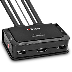 Cavo lindy hdmi 2.0 e cavo audio kvm s, 2 porte, usb 2.0 [42345]