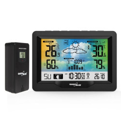 Stazione meteo a colori greenblue gb540 wireless con sistema dcf,