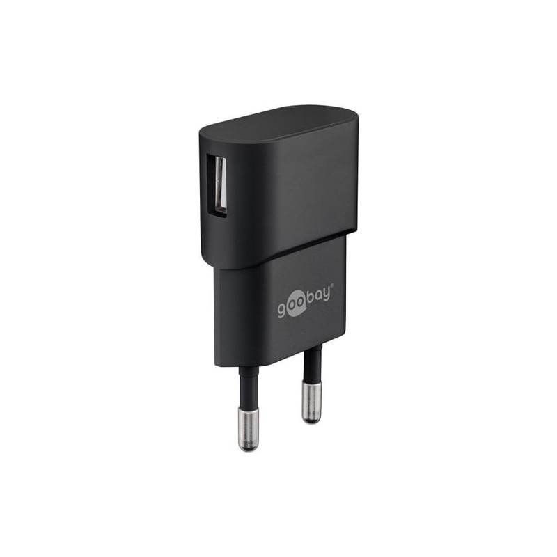 Alimentatore da rete goobay 44947 1x usb port. 1.0a nero [44947]