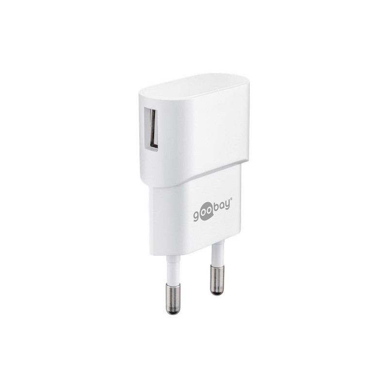 Alimentatore da rete goobay 44948 1x usb port. bianco. 1.0a [44948]