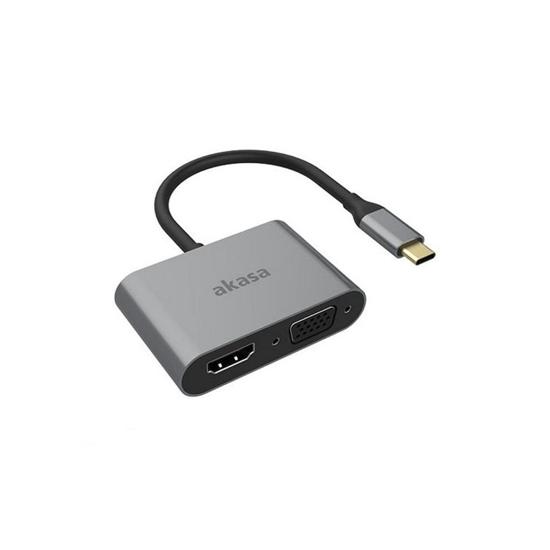 Adattatore usb akasa k-cbca23-18bk usb-c a hdmi/vga 4k