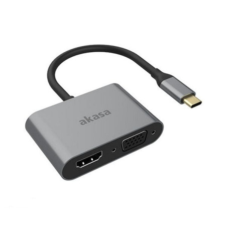 Adattatore usb akasa k-cbca23-18bk usb-c a hdmi/vga 4k
