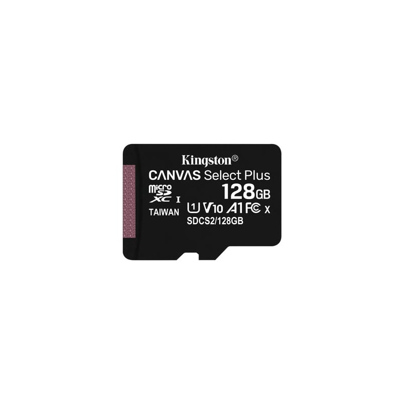 128gb scheda microsdxc kingston canvas select plus 100r a1 c10 card