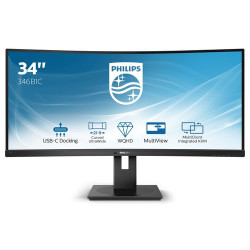 Monitor led 34" philips b-line 346b1c wide quad hd 3440x1440p