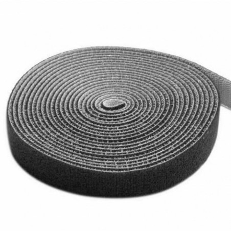 Rotolo di velcro techly lunghezza 10m larghezza 20mm nero