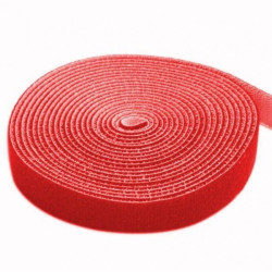 Rotolo di velcro techly lunghezza 4m larghezza 16mm rosso