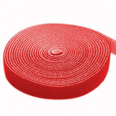 Rotolo di velcro techly lunghezza 4m larghezza 16mm rosso