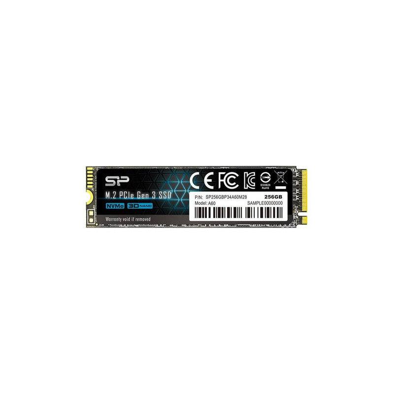 Ssd 256gb silicon power p34a60, m.2 pcie gen3 x4 nvme, 2200/1600