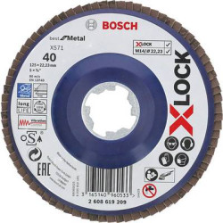 Bosch accessories 2608619209 disco abrasivo lamellare x-lock,