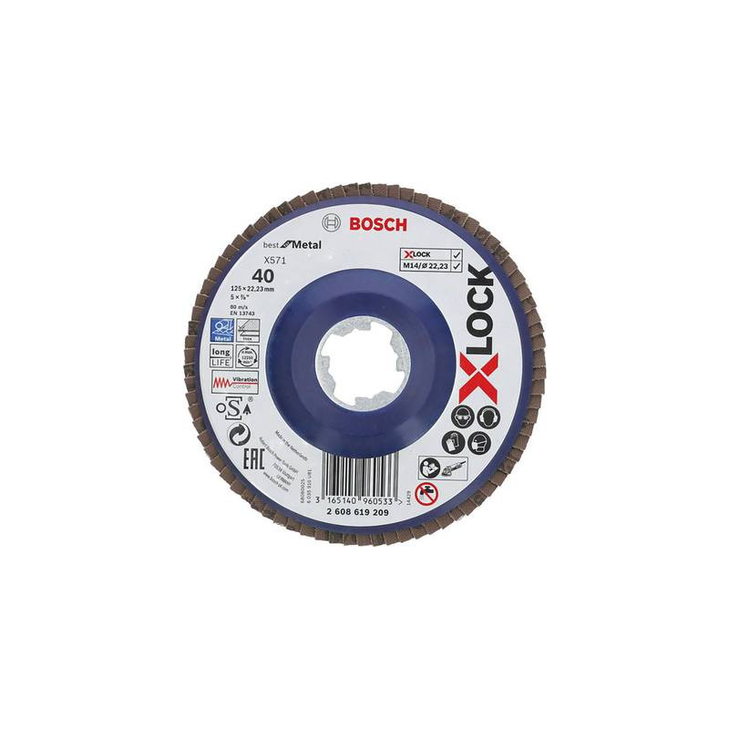 Bosch accessories 2608619209 disco abrasivo lamellare x-lock,