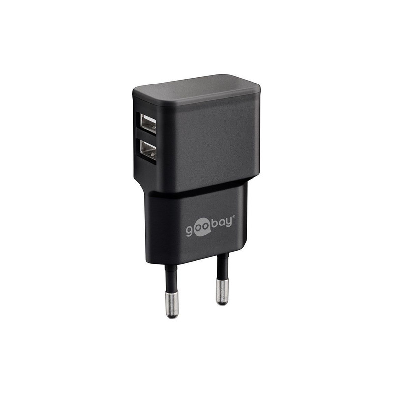 Alimentatore da rete goobay 2.4a 2xusb-a 12w nero