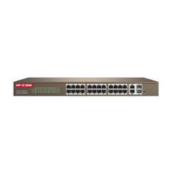 Switch 24 porte 10/100 con 2 porte gigabit/sfp combo con supporto