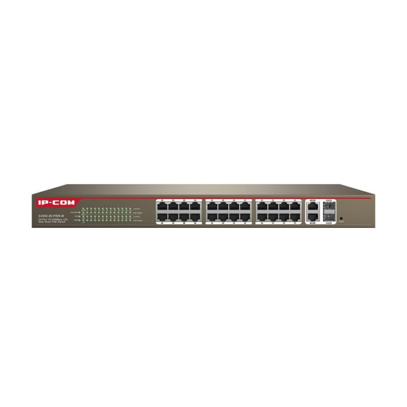 Switch 24 porte 10/100 con 2 porte gigabit/sfp combo con supporto