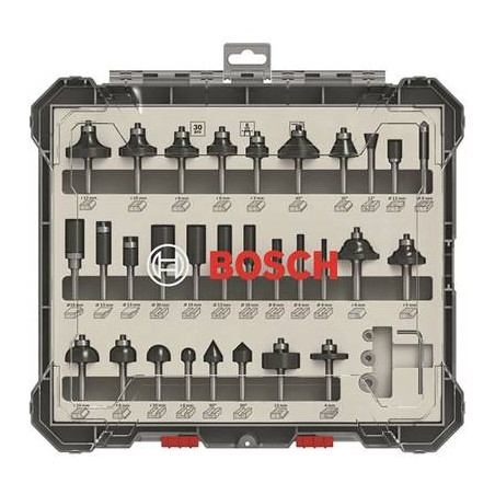 Bosch 30 pz set 6mm fresa a segnali misti manico bosch accessories