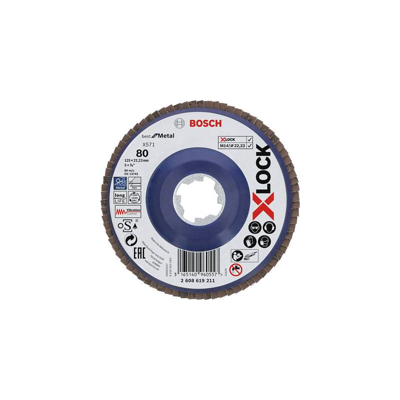 Bosch accessories 2608619211 disco abrasivo lamellare x-lock,