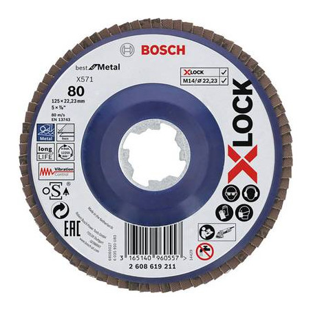 Bosch accessories 2608619211 disco abrasivo lamellare x-lock,