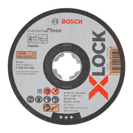 Bosch accessories 2608619262 disco di taglio dritto 125 mm 22.23