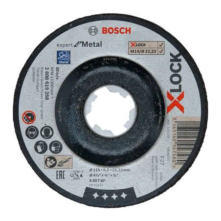 Disco di sgrossatura con centro depresso 115 mm 22.23 mm bosch accessories