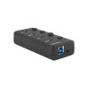 Natec hub usb 3.0 mantis2, 4-ports on/off with ac adapter, black