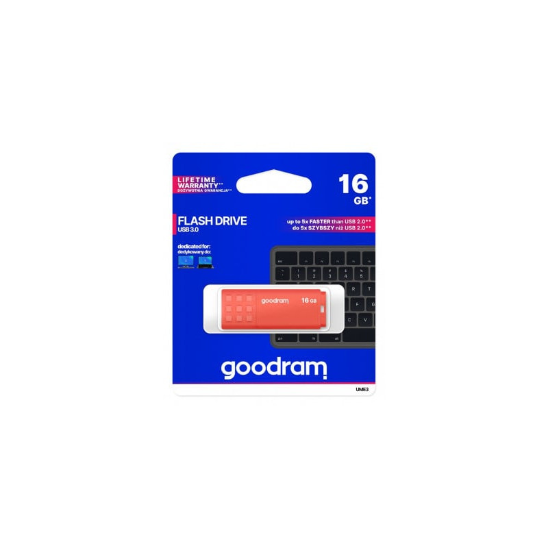Pen drive 16gb goodram ume3 usb 3.0 arancione [sggod3g16ume3o0]