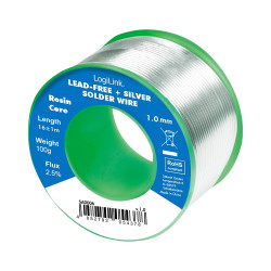 Stagno in rotolo logilink per saldatura senza piombo argento Ã? 1
