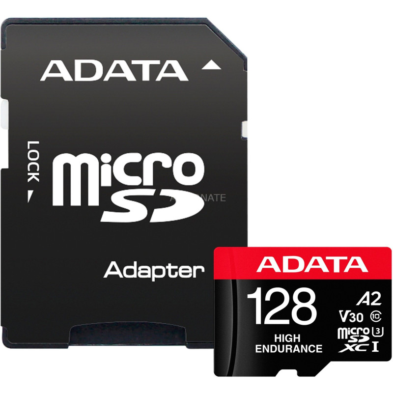 128gb scheda sdxc adata high endurance classe 10 uhs-i nero [ausdx128gui3v30sha2-ra1]