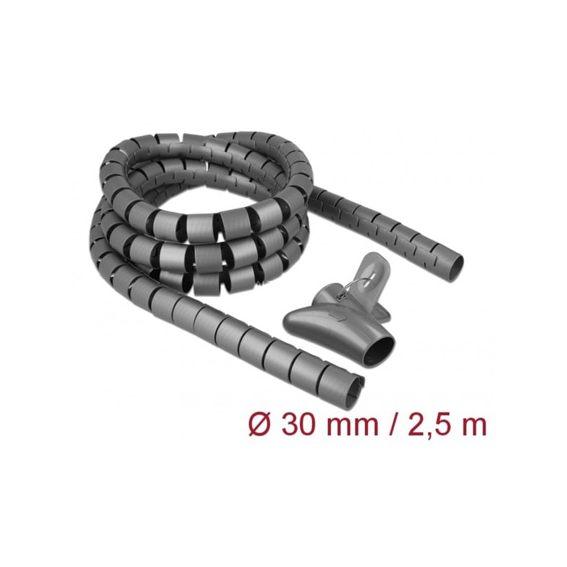 Copricavi a spirale delock 2,5mx30mm grigio [18846]