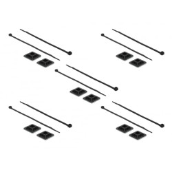 Fascette fermacavi delock l300x4.8+sockel 25x25 nero [18831]