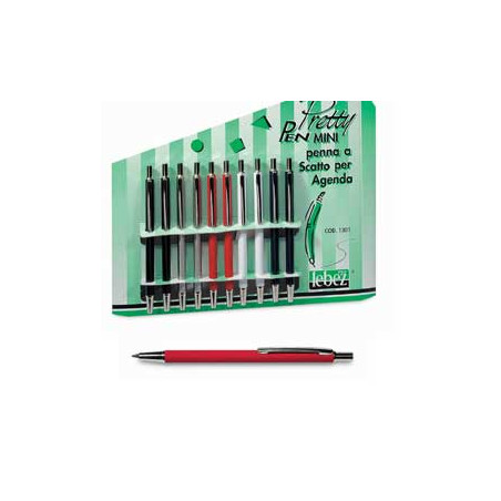 Cartella 10 mini penne a sfera scatto 1301 lebez [1301]