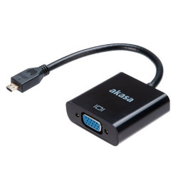 Adattatore akasa micro hdmi m vga 15cm nero [ak-cbhd21-15bk]