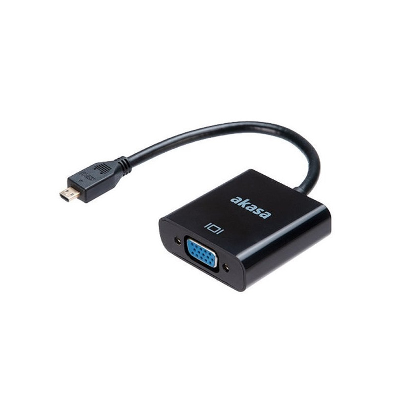 Adattatore akasa micro hdmi m vga 15cm nero [ak-cbhd21-15bk]