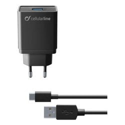 Alimentatore da rete cellularline usb-c 10w nero